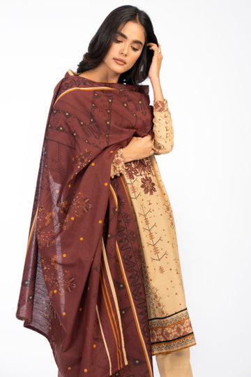 Alkaram FW-18.1-22-Beige Winter Collection 2022 Online Shopping